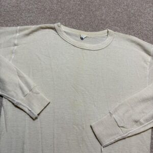 Vtg 60s Australian Wool Thermal Shirt Mens XLT White Long Sleeve Tall Base Layer